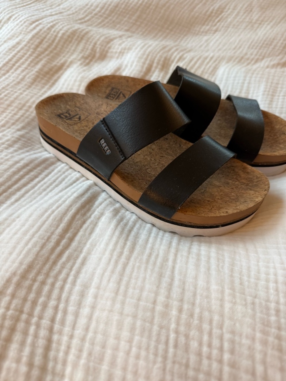 Reef Black Cushion Vista HI Slide Size 7